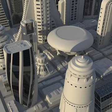 Futuristic City 3D Model