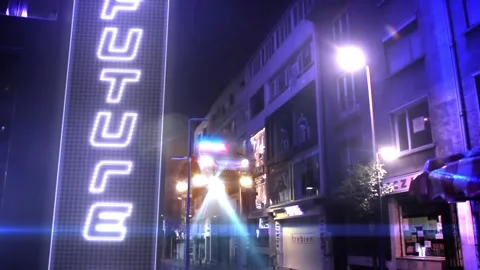 Futuristic City in a 3D animation Stock Footage 234824126