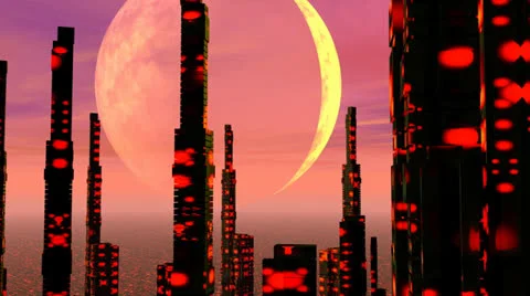 Futuristic city - 3D render Video stock 23158965