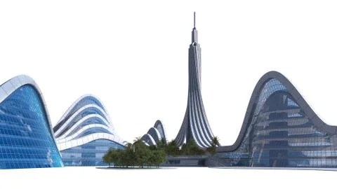 Futuristic City Architecture Stock Illustration
