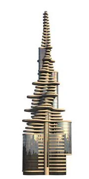 Futuristic City Architecture Stock Illustration