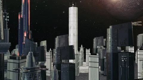 Futuristic City Building Stock Footage 109061111