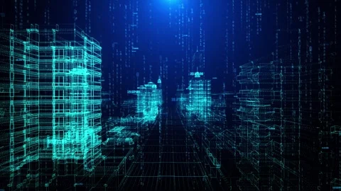 Futuristic City Concept Video stock 296158547