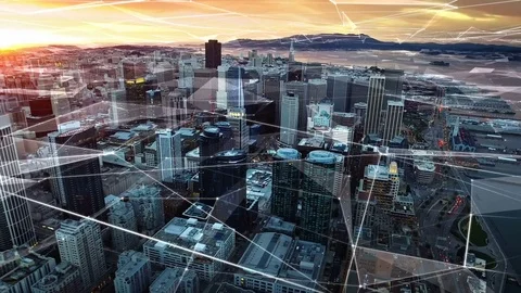 Futuristic city concept. Technology. San Francisco, California.United States. Stock Footage 73685828