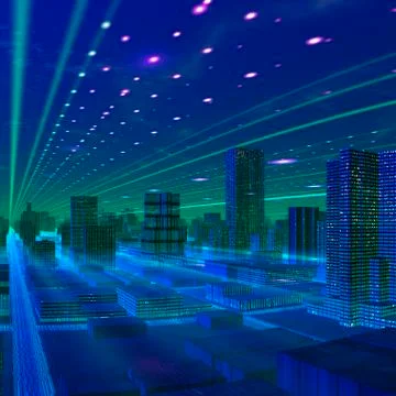 Futuristic city, conceptual artwork Stock Illustration