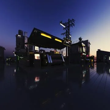 A futuristic city environment, 3d rendering Stock Illustration