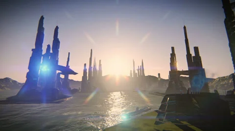 Futuristic city Stock Footage 35003156