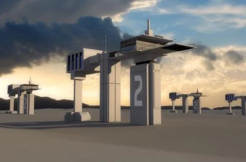 Futuristic city Stock Illustration