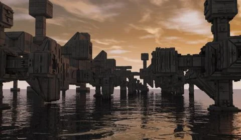 Futuristic city Stock Illustration