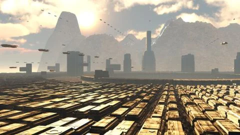 Futuristic city Stock Illustration