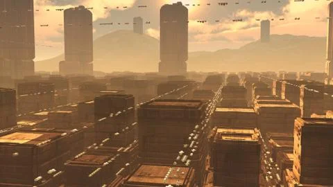 Futuristic city Stock Illustration