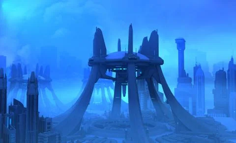 Futuristic city Stock Illustration
