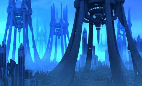 Futuristic city Stock Illustration