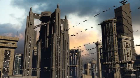 Futuristic city Illustrazione stock