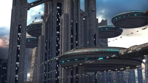 Futuristic city Stock Illustration