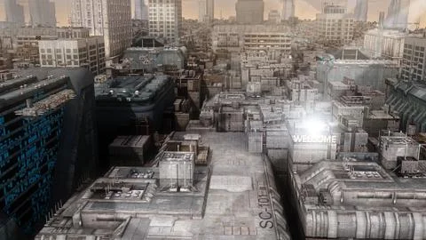 Futuristic city Stock Illustration