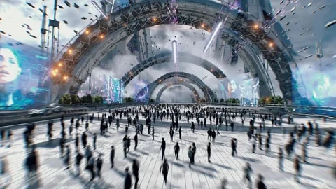 Futuristic city. Sci fi architecture and buildings. Stock Footage 328549129