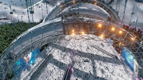 Futuristic city. Sci fi architecture and buildings. Stock Footage 328549240