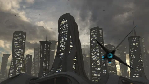 Futuristic City as a sci fi background Stock Footage 235625571