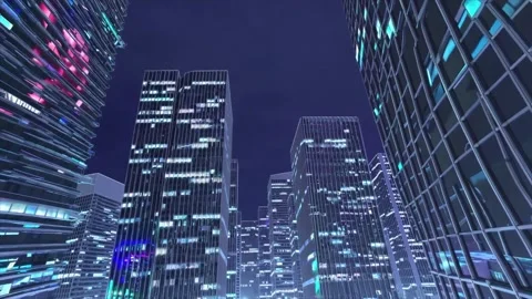 Futuristic City Scifi Background Work Of Ai With The Network 3d Render Stock Footage 307192907
