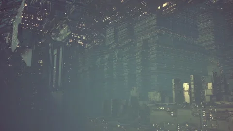 Futuristic city in the sky with advanced structures and technology Stock Footage 307285099