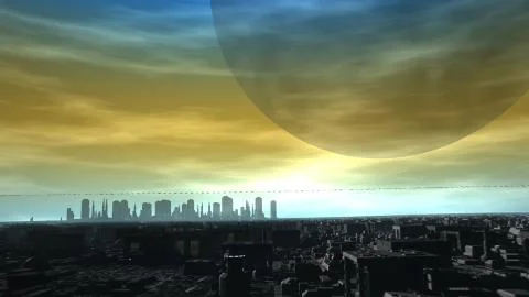 Futuristic City Skyline Illustration