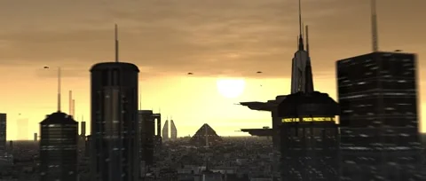 Futuristic City Sunset 動画素材 40704526