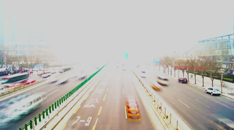 Futuristic City Traffic Timelapse Stock Footage 35714698