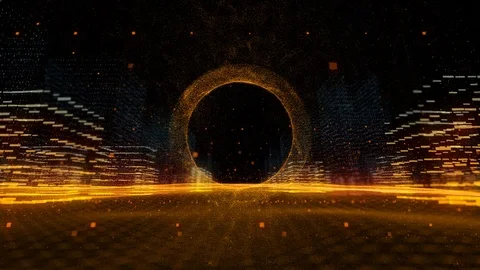 Futuristic city with travel time machine Stock Footage 101068198