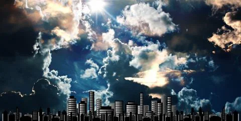 Futuristic cityscape Stock Illustration