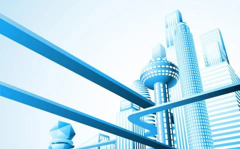 Futuristic cityscape Stock Illustration