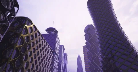 Futuristic cityscape showcasing innovative architecture and design elements Stock Footage 317260386