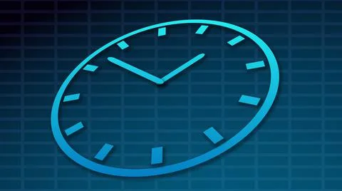 Futuristic clock 3d animation countdown Illustrazione stock