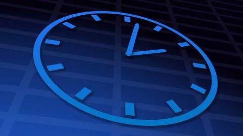 Futuristic clock 3d animation countdown Illustrazione stock