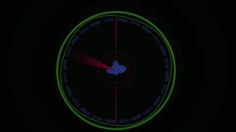 Futuristic Clock Interface Animation with Rotating Neon Hand and Hour Marke.. Stock Footage 344720305