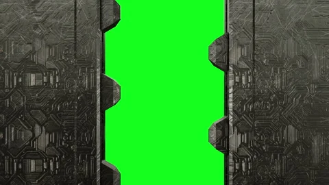 Futuristic closing and opening gates. Video stock 245456104