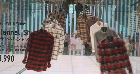 Futuristic clothing store display. Modern display case clothes indoor. Various Stock Footage 334830100
