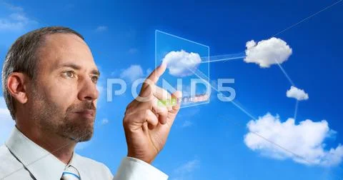 Futuristic cloud computer Stock Photos