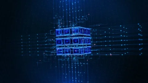 Futuristic Cloud Computing Blocks for Advanced AI Processing 스톡 동영상 342623953