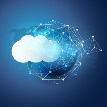 Futuristic Cloud Computing Design Concept - Digital Connections, Technology.. Stock Illustration