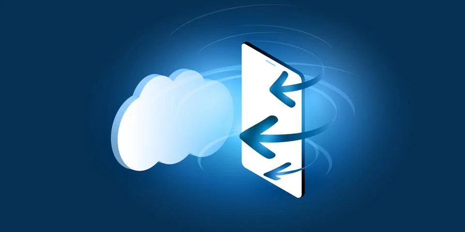 Futuristic Cloud Computing, Network Design Concept - Digital Connections, T.. 库存插图