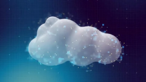 Futuristic Cloud Computing Network Visualizing Digital Data Storage in 3D Stock Footage 306193951