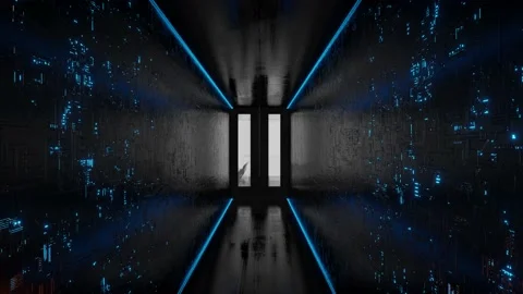 Futuristic Cloud data server concept panels in a server room of a data center. Stock Footage 135590521