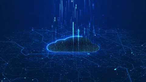 Futuristic Cloud Infrastructure With Connected Data Network Stock Footage 341358731