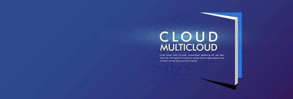 Futuristic Cloud Multicloud Platform for Digital Technology Background Stock Illustration