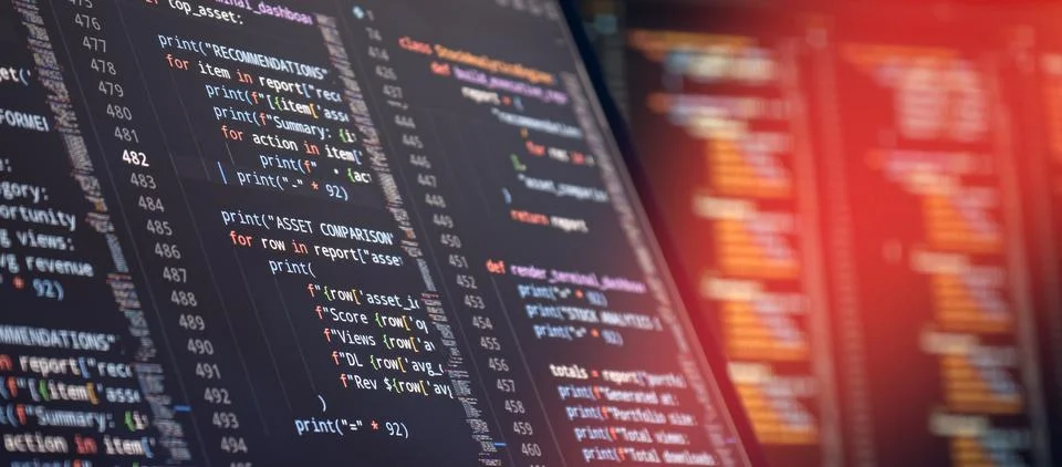 Futuristic Coding Workspace With Computer Programming, Software Development a Photos