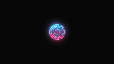 Futuristic Cogwheel Loop with Neon Light Stock Footage 311815103