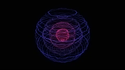 Futuristic colored sphere of particles and lines. Network connection big data. Stock Footage 207751135