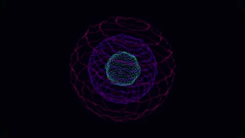 Futuristic colored sphere of particles and lines. Network connection big data. Stock Footage 207751141