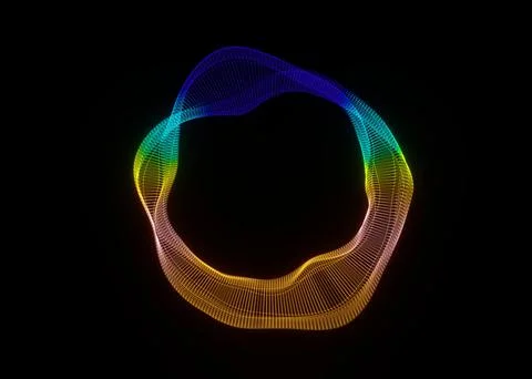 Futuristic colorful sphere of lines. Network connection big data. Abstract te Stock Illustration